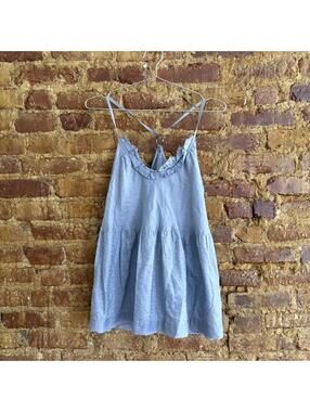 Vintage Cop.Copine Blue and Grey Babydoll Top